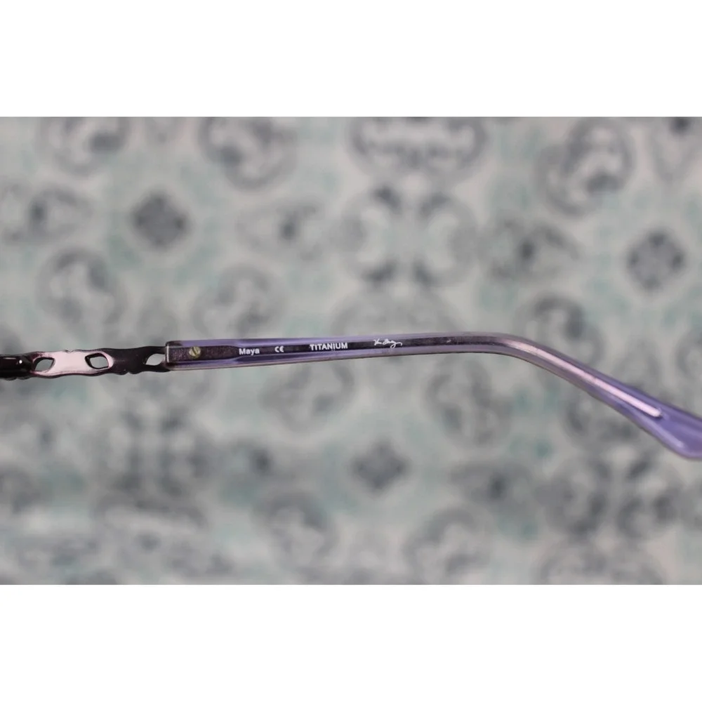 Vera Bradley Maya Titanium Eyeglass Frames Lilac Tapestry 56-17-140 with‎ Case